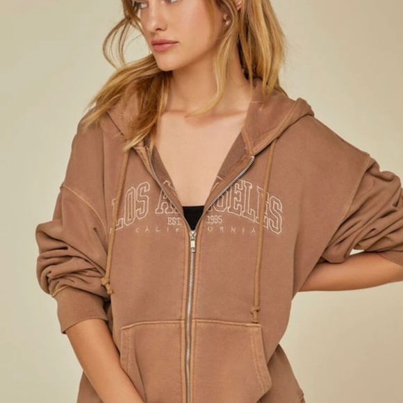 Blue Washed Los Angeles Zip Up - Picture 3 of 4